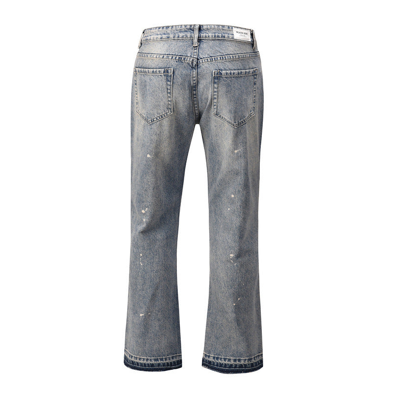 splashed - flared jeans